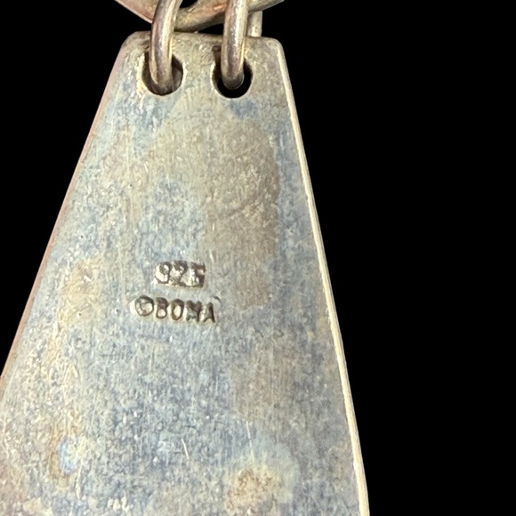 925 BOMA Sterling Silver Earrings Dangle Drops Black Onyx Vintage Estate 6.9g - Picture 8 of 12